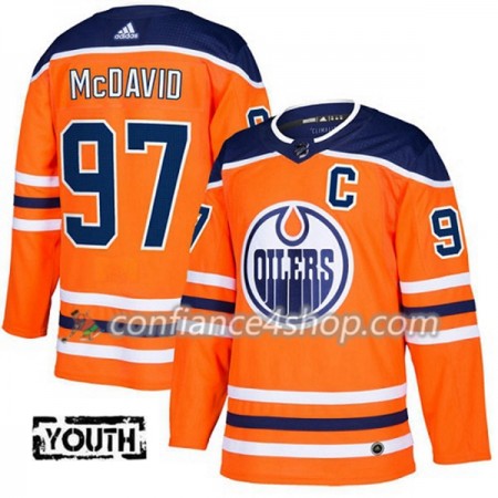 Adidas Maillot de Hockey Edmonton Oilers Connor McDavid 97 2017-2018 Orange Authentic - Enfant